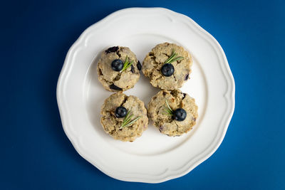 High angle view of breakfast in plate