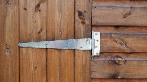 Close-up of old wooden door