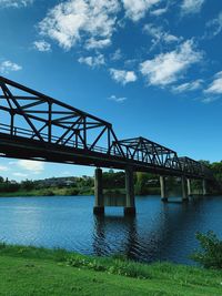 Bridge over river against sky