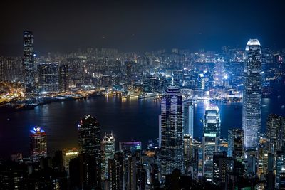 Illuminated city at night