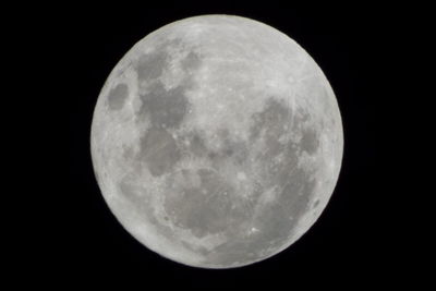 Close-up of moon against clear sky at night