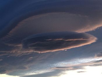 Low angle view of clouds in sky during sunset