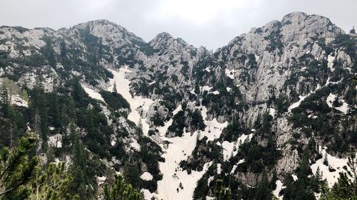 Panoramic view of mountain range against sky