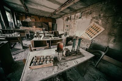 Interior of abandoned building