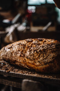 Close-up of bread on table