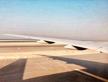 View of airport runway against sky
