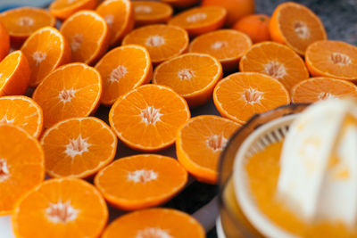 Close-up of oranges on table