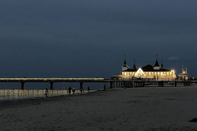 Scenic view of beach against clear sky