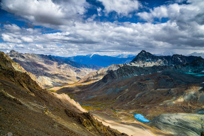 Panoramic view of dras valleys during summer time 