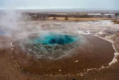 Geyser on landscape