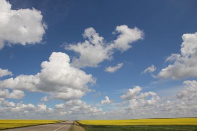 Dirt road passing through rural landscape