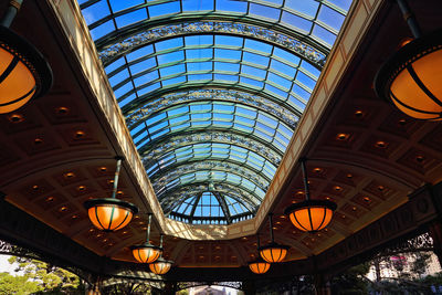 Low angle view of ceiling of shopping mall