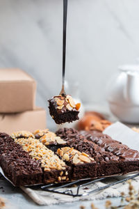 Close-up of chocolate on table