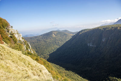 Scenic view of mountains against sky