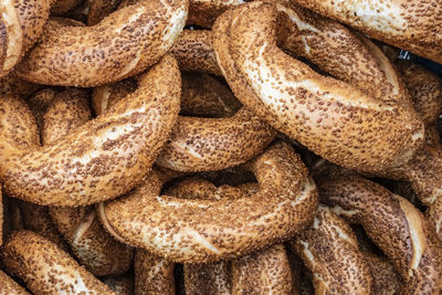 Full frame shot of bread in store