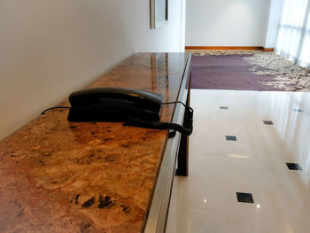 High angle view of food on table at home