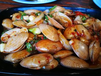 Close-up of seafood in plate