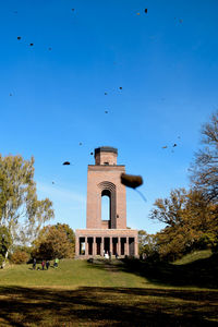 View of historical building against blue sky