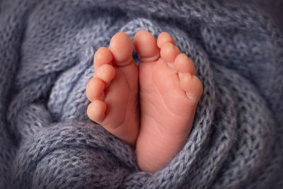 Close-up of baby feet