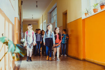 Children in corridor of school