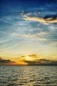 Scenic view of sea at sunset