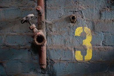 Close-up of rusty metal door