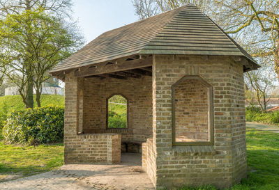 Exterior of historic building against sky