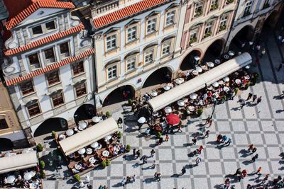 View of people in city