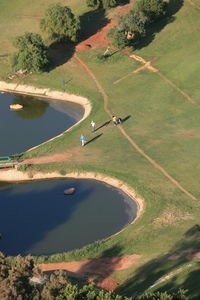 High angle view of road