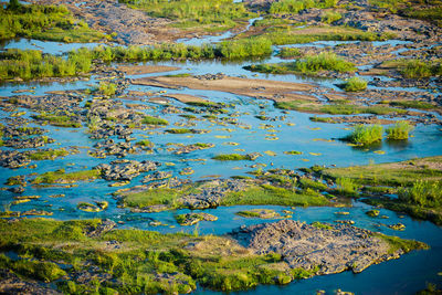 High angle view of lake