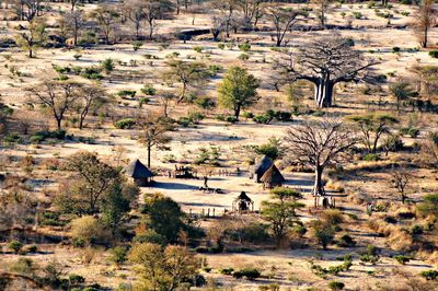 Scenic view of traditional houses in the desert