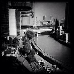 View of canal along buildings