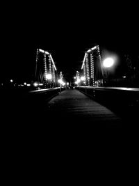 Illuminated street light at night