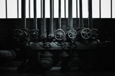 Close-up of machine part in factory