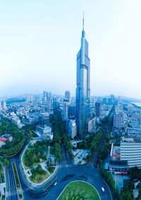 Aerial view of buildings in city