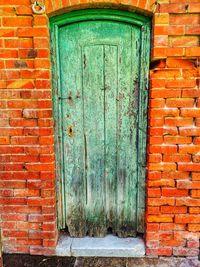 Closed door of old building