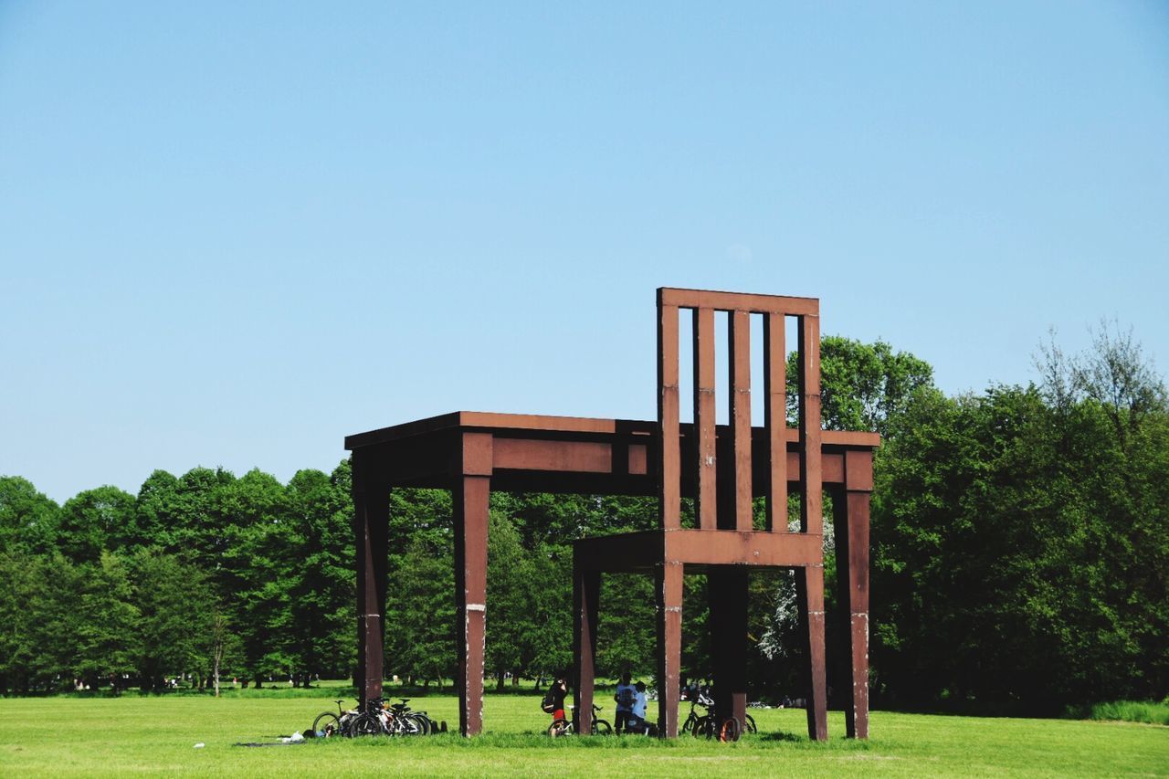 BUILT STRUCTURE ON LANDSCAPE AGAINST CLEAR SKY