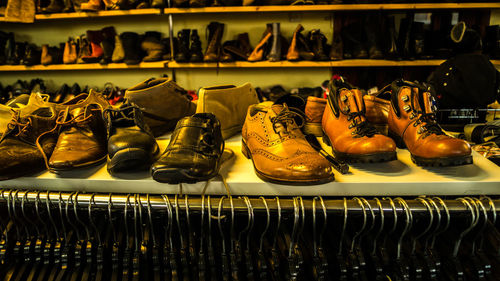 Shoes for sale at market stall