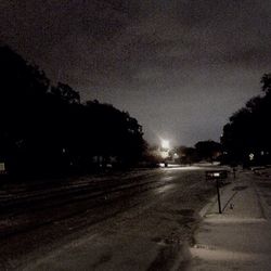 Empty road at night