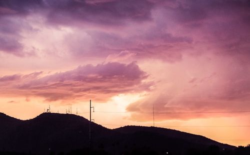 Silhouette mountain against sky during sunset