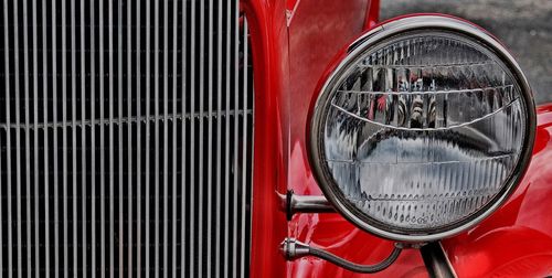 Close-up of car headlight