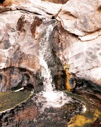 Close-up of water flowing through rocks