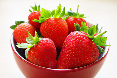 Close-up of strawberries in bowl