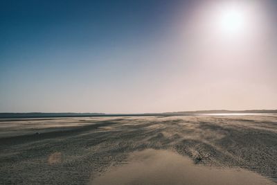 Scenic view of desert against clear sky