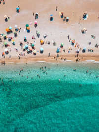 High angle view of beach