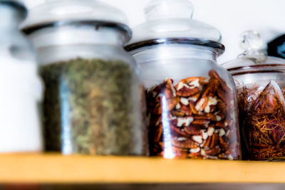 Close-up of ice cream in jar