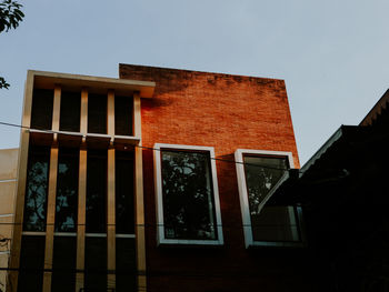 Low angle view of building against clear sky