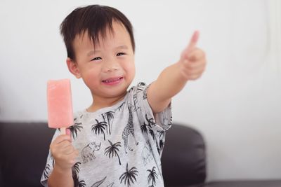 Cute boy smiling