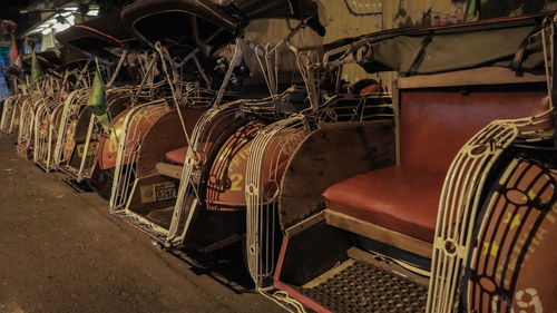 Interior of abandoned shopping cart