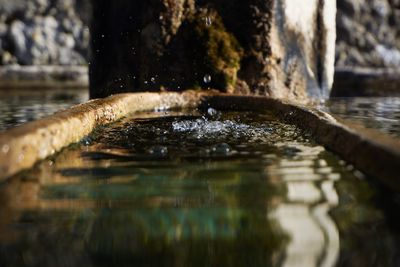 Close-up of water splashing in fountain